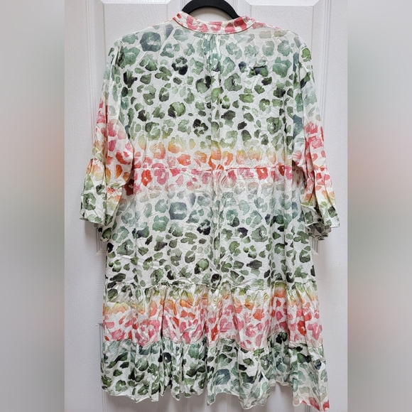 Made In Italy Multicolor Leopard Print Mini Dress Size Large/XL - Picture 3 of 4